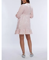 Motherhood Maternity Maternity V-Neck Ruffle Hem Babydoll Dress - Motherhood