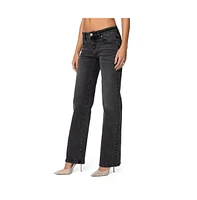 Edikted Women's Shayna Low Rise Jeans