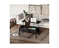 Slickblue Modern Lift-Top Coffee Table with Hidden Storage for Living Room Organization