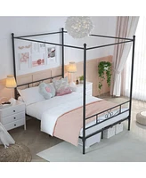 Slickblue Four-Poster French Country Canopy Bed for Elegant Bedroom Style