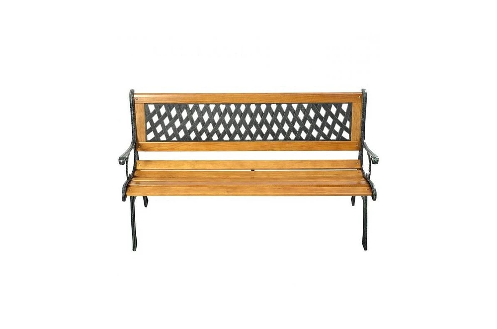 Slickblue FarmHome Outdoor Patio Park Cast Iron Garden Porch Chair Bench