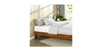 Slickblue Low Profile Platform Bed Frame - Warm Wood Finish for a Timeless Look