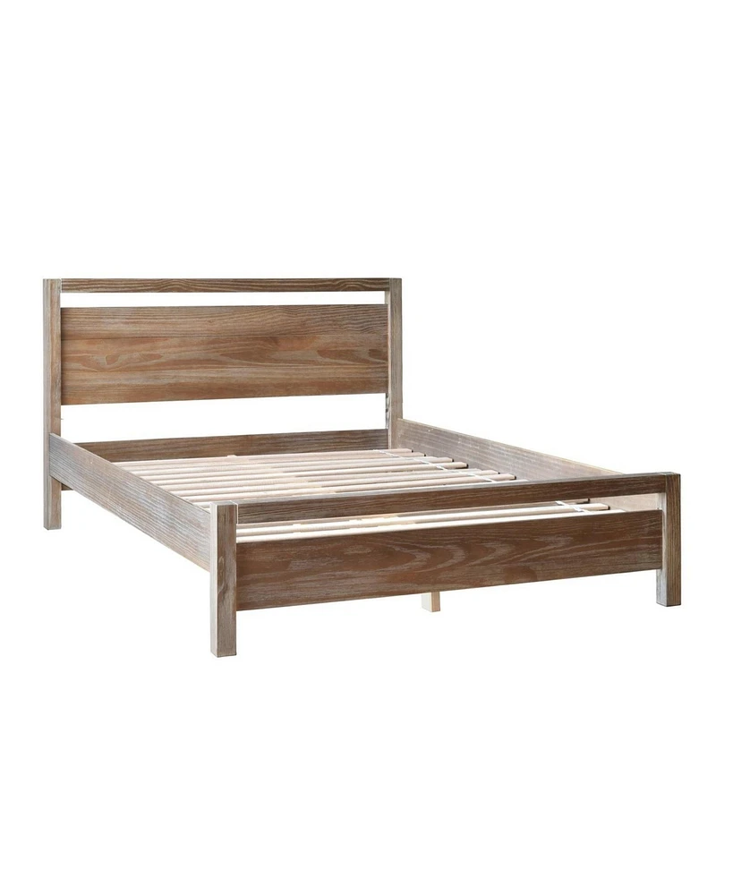 Slickblue Farmhouse Traditional Rustic Pine Platform Bed for Cozy Bedroom Decor