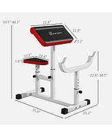 Soozier Preacher Curl Bench, Adjustable Preacher Bench for Home Gym,