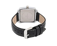 Peugeot Women's Square 35x40mm Easy Read Big Face Watch with Leather Band