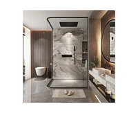Casainc 4-Function Flush Mounted Thermostatic Shower System With Led Light and Remote Controls