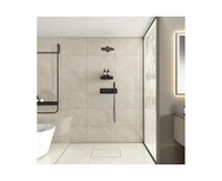 Casainc 12 Inch Rainfall Wall Mounted Thermostatic Shower System With Handheld Shower and Neck Massage Spout