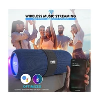 Pyle 2.0 Channel Portable Bluetooth Fabric Speaker, Water-Resistant, Rgb Lighting, Fm Radio, Tws Function, Rechargeable Battery