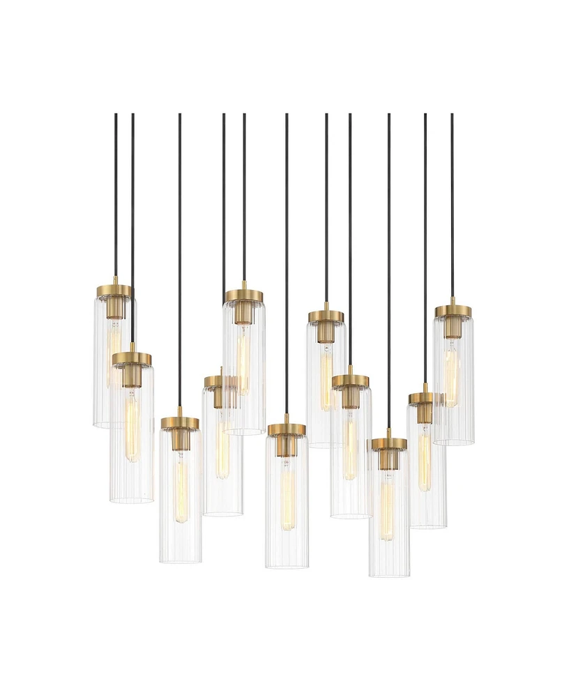 Possini Euro Design Marika 32" Modern Pendant Chandelier Ceiling Light Fixture Dining Room Over Table Kitchen Island Foyer Hanging Linear Multi-Light