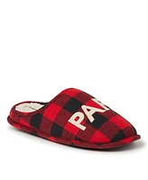 Dearfoams Men's Buffalo Check Papa Bear Dad Clog House Slipper