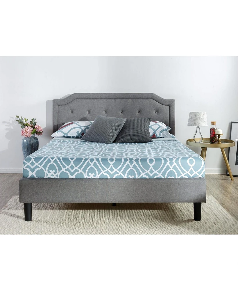 Slickblue Upholstered Platform Bed with Classic Button-Tufted Headboard for Timeless Elegance