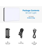 Neewer Selfie Light with Front & Back Phone Clip, High Power 60 Led 2000mAh Rechargeable Cri 95+, 3 Light Modes, Portable Clip on Light for Tablet/Lap