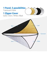 Neewer 43 Inch/110 Centimeter Light Reflector Diffuser 5 in 1 Collapsible Multi Disc with Bag