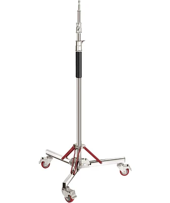 Neewer Heavy Duty Light Stand with Casters, Adjustable Tripod Stand with 100% Stainless Steel, Photography Wheeled Base Stand for Studio Softbox, Mono