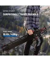 Neewer 74" Video Tripod with Adjustable Damping Fluid Head, Metal Heavy Duty Dual-Mode Qr Plate, Flexible 360° Pan&+90°/-75° Tilt, Max
