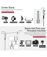 Neewer 10 Feet/3 Meters Adjustable C-Stand Light Stand with 4 Feet/1.2 Meters Extension Boom Arm, 2 Pieces Grip Head and Carry Bag for Photography Stu