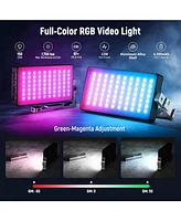 Neewer Rgb Video Light, 2500-10000K CRI97+ On Camera Selfie Light with App & 2.4G Control, 18 Light Scenes, 4300mAh Battery for Photography, SL90