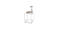 Slickblue Modern Classic Metal End Table with White Removable Tray