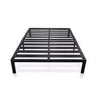 Slickblue Metal Platform Bed Frame with 3.86 inch Wide Heavy Duty Steel Slats