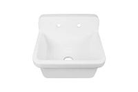 DeerValley 24"×19.7" Vitreous China Wall Mount Utility Sink Farm Style High Back Laundry Sink