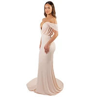 Pia Gladys Perey Women's Wrinkle Free Maxi V-Neck Dress