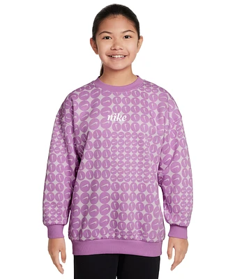 Nike Big Girls Sportswear Club Fleece Oversized Crewneck Sweatshirt