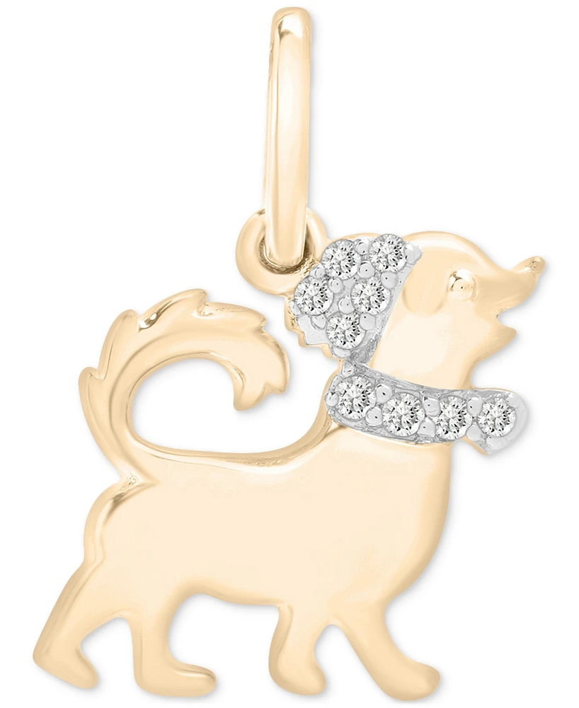 Wrapped Diamond Chinese Zodiac Charm Pendant (1/20 ct. t.w.) 10k Gold, Exclusively at Macy's