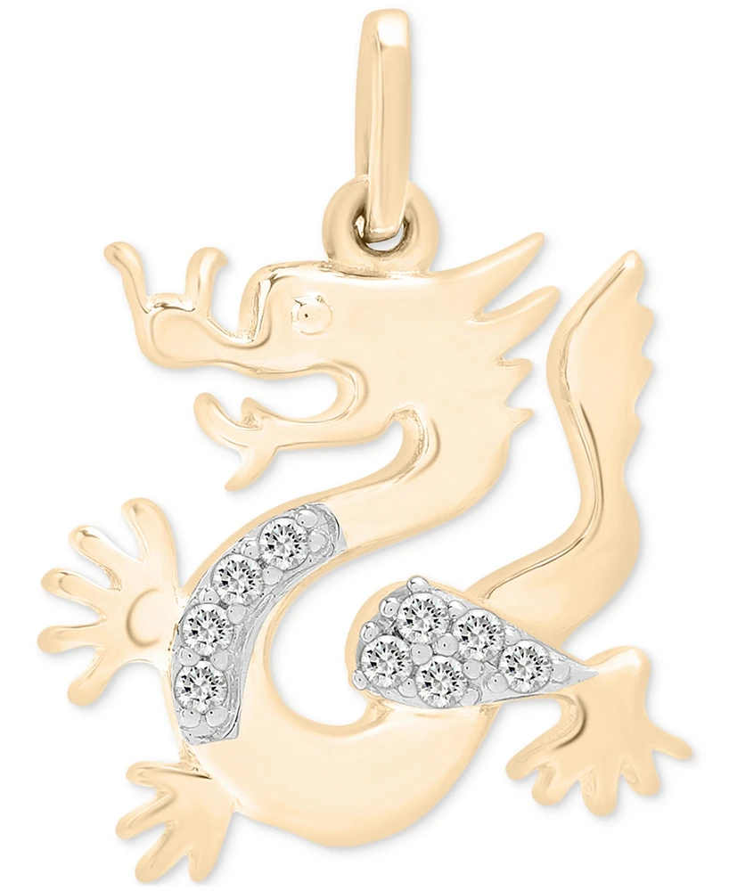 Wrapped Diamond Chinese Zodiac Charm Pendant (1/20 ct. t.w.) 10k Gold, Exclusively at Macy's