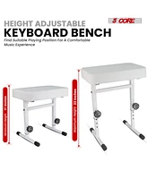 5 Core Keyboard Bench Piano Stool Thick Padded Seat Height Adjustable Keyboard Chair
