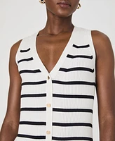 French Connection Women's Nadina Striped Sleeveless Rib-Knit Dress