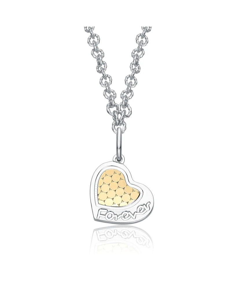 Rachel Glauber Forever Embrace Two-Tone Heart Pendant