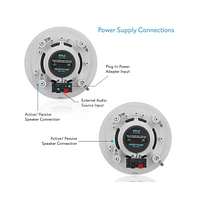 Pyle 5.25" Bluetooth Ceiling / Wall Speaker Kit - 2-Way Flush Mount, Built-in Bluetooth, 150W Max Power (Red)