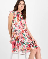 julia jordan Women's Floral-Print Ruffle-Sleeve Mini Dress