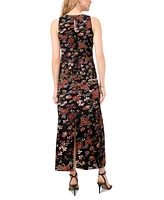 Vince Camuto Women's Floral Sleeveless Keyhole-Back Crewneck Maxi Dress