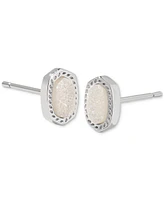 Kendra Scott Rhodium-Plated Drusy Stone Stud Earrings