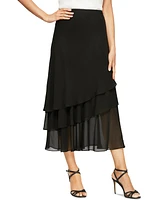 Alex Evenings Skirt, Tiered Chiffon Midi