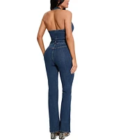 Guess Women's Claire Plunging-Neck Bootcut Jumpsuit