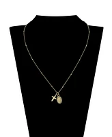 Unwritten Crystal Virgin Mary and Cross Charm Pendant Necklace