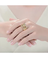14K Gold Plated Intertwined Modern Ring
