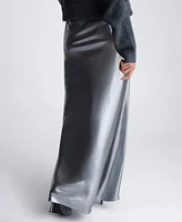 Kenneth Cole Women's Metallic Pull-On Bias Flared Maxi Skirt