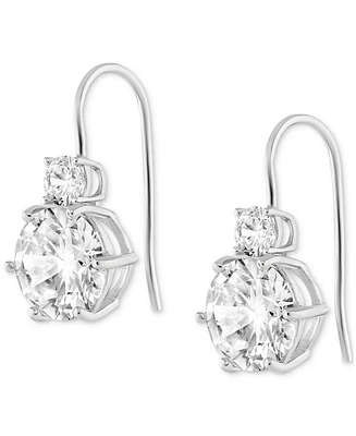 Giani Bernini Double Round Cubic Zirconia (6 ct. t.w.) Drop Earrings in Sterling Silver, Exclusively at Macy's