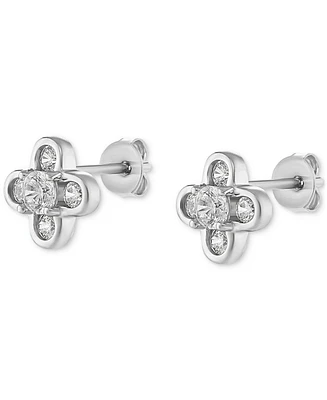 Giani Bernini Cubic Zirconia Clover Stud Earrings in Sterling Silver, Exclusively at Macy's