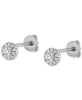 Giani Bernini Cubic Zirconia Halo Stud Earrings in Sterling Silver, Exclusively at Macy's