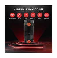 Pyle Dual 6.5” Portable Pa Speaker with Bluetooth, Flashing Led Lights, Usb/Sd/Fm Radio & Wireless Microphone