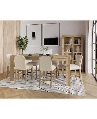7pc Counter Height Dining Set (Davie Rectangular Table & 6 Hinsen Stools)