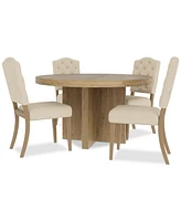 5pc Dining Set (Davie Round Table & 4 Jesilyn Chairs)