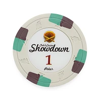 Slickblue Showdown Poker Chips 25-Pack - Clay Composite, $1 Denomination for Card Games