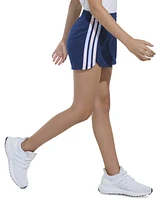 adidas Big Girls Elastic-Waistband Gradient 3-Stipe Pacer Mesh Shorts