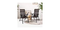 Slickblue Outdoor/Indoor Folding Patio Chair with Brown Rattan Seat and High Back-Rest