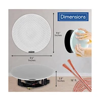 Pyle 6.5" Bluetooth In-Wall/In-Ceiling Speaker Kit - 2-Way Flush Mount, Wireless Music Streaming, 300W Max Power Output